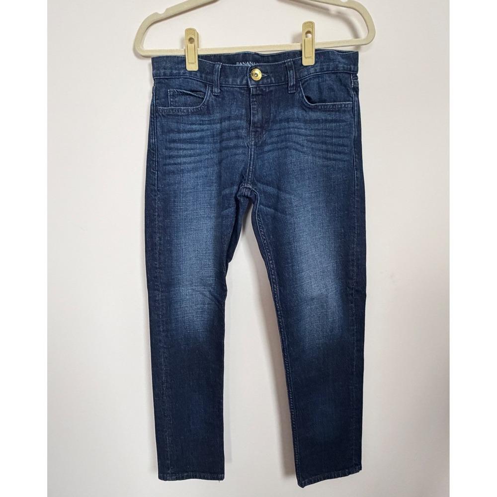 Banana Republic Slim Straight Jeans Women's 26 Dark Washโ Mid Rise Denim